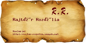 Rajtár Rozália névjegykártya